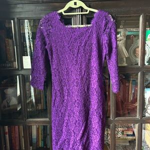 Diane Von Furstenberg Vibrant Purple Lace Dress